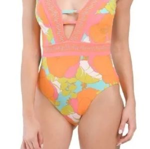 Trina turk one piece flora swim suit